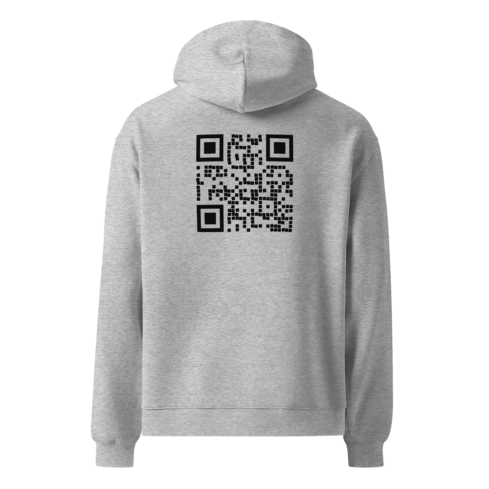 unisex oversized hoodie grey back